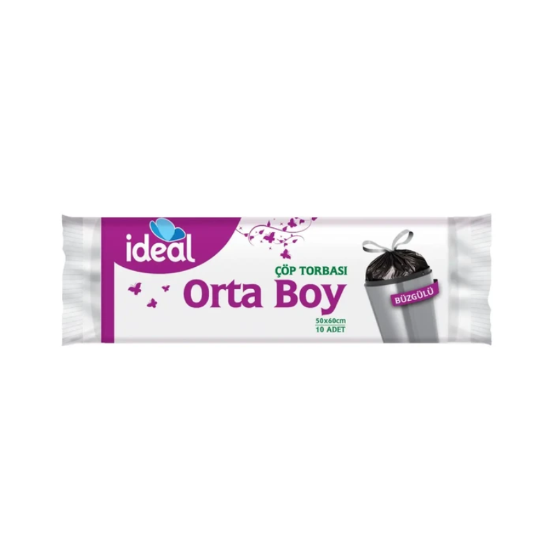 İdeal Çöp Torbası Büzgülü Orta Boy 10'lu