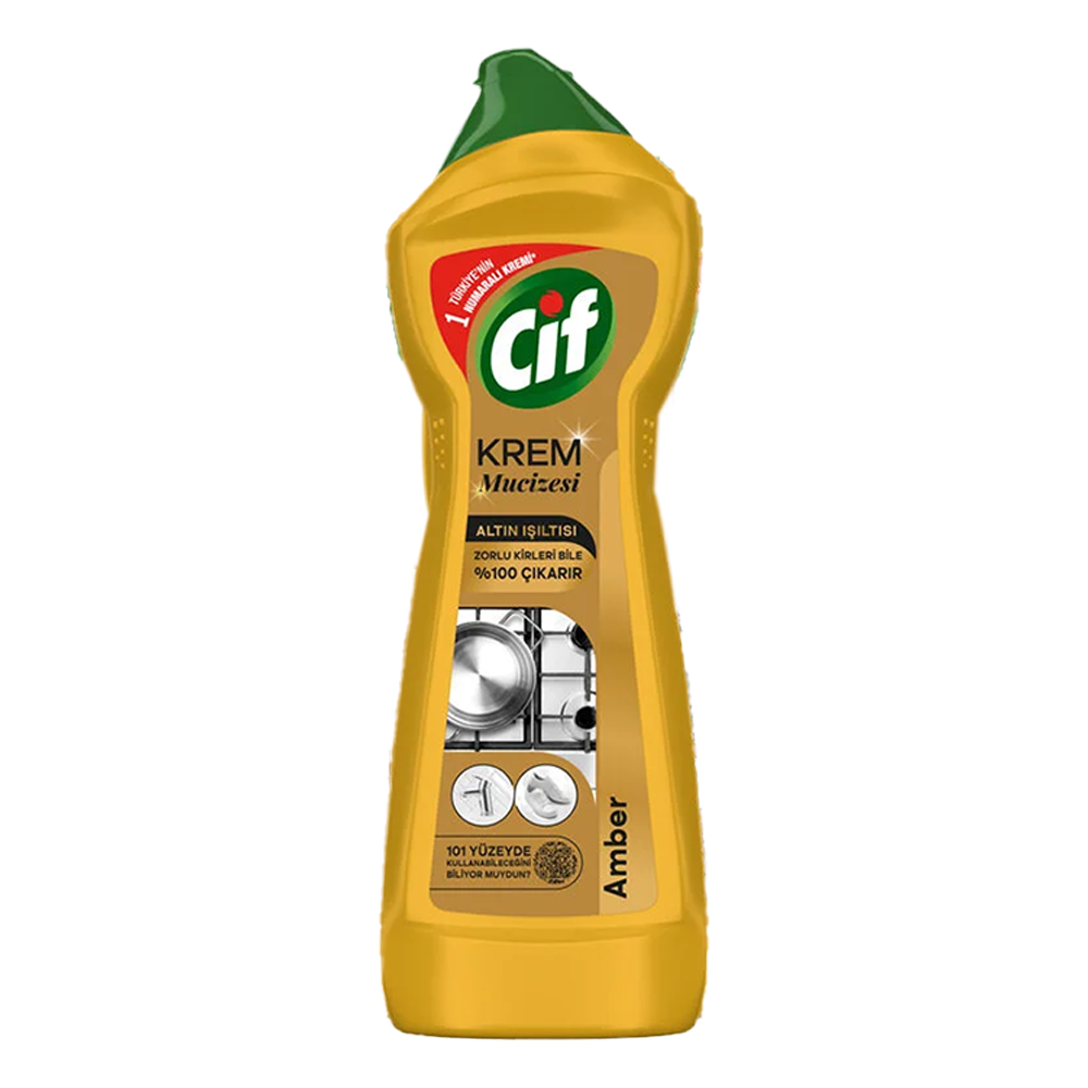 Cif Krem Yüzey Temizleyici Altın Işıltısı Amber Kokulu 500 Ml