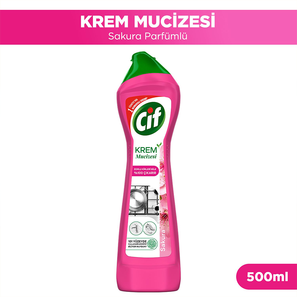 Cif Krem Yüzey Temizleyici Sakura Kokulu 500 Ml