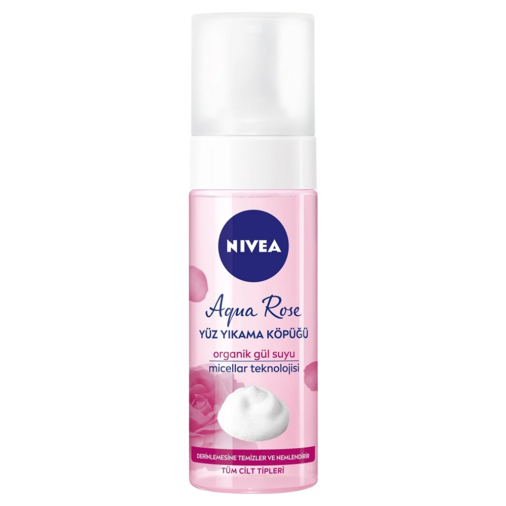Nivea Yüz Yıkama Köpüğü Aqua Rose Organik Gül Suyu Nemlendirici, Yüz Temizleyici, Micellar