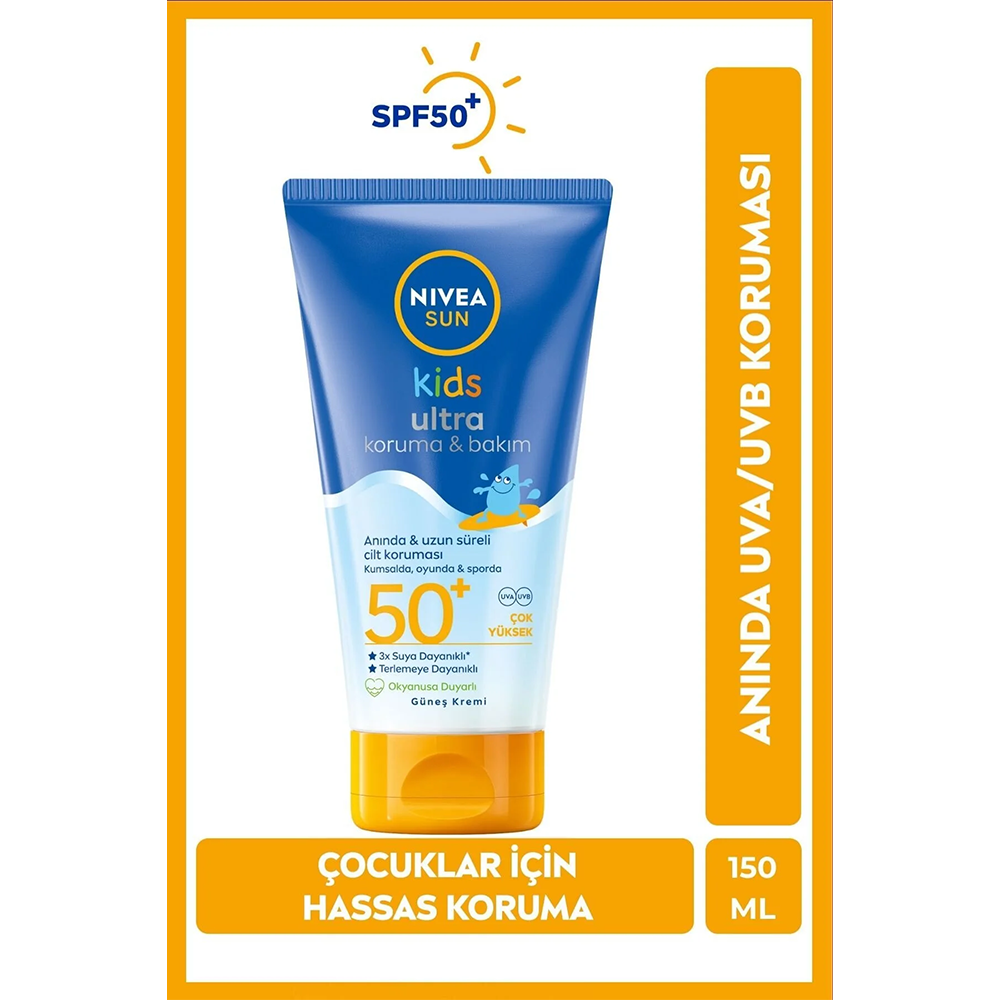 Nivea Sun Spf50+ Çocuklar İçin Ultra Güneş Koruma & Bakım Kremi 150 Ml Suya Dayanıklı