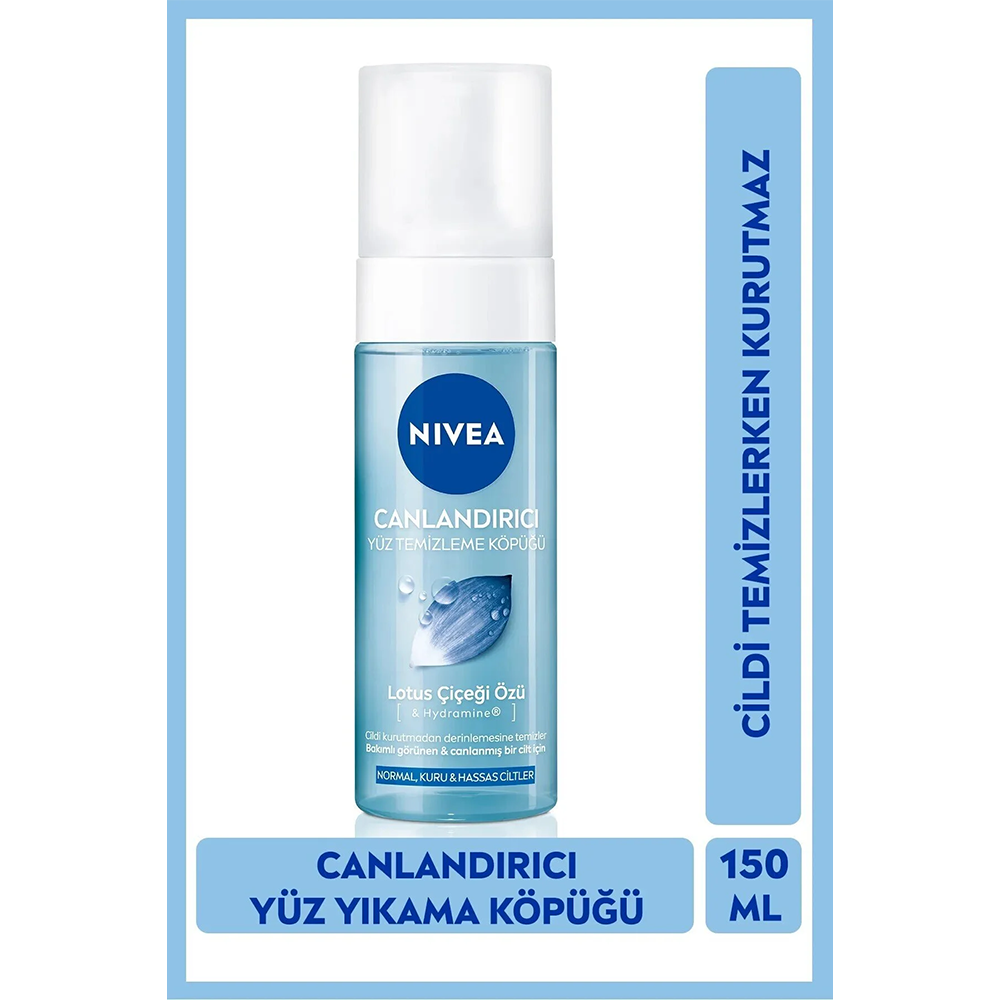 Nivea Yüz Temizleme Köpüğü Canlandırıcı Lotus Çiçeği Özlü Normal,Kuru & Hassas Ciltler 150 Ml