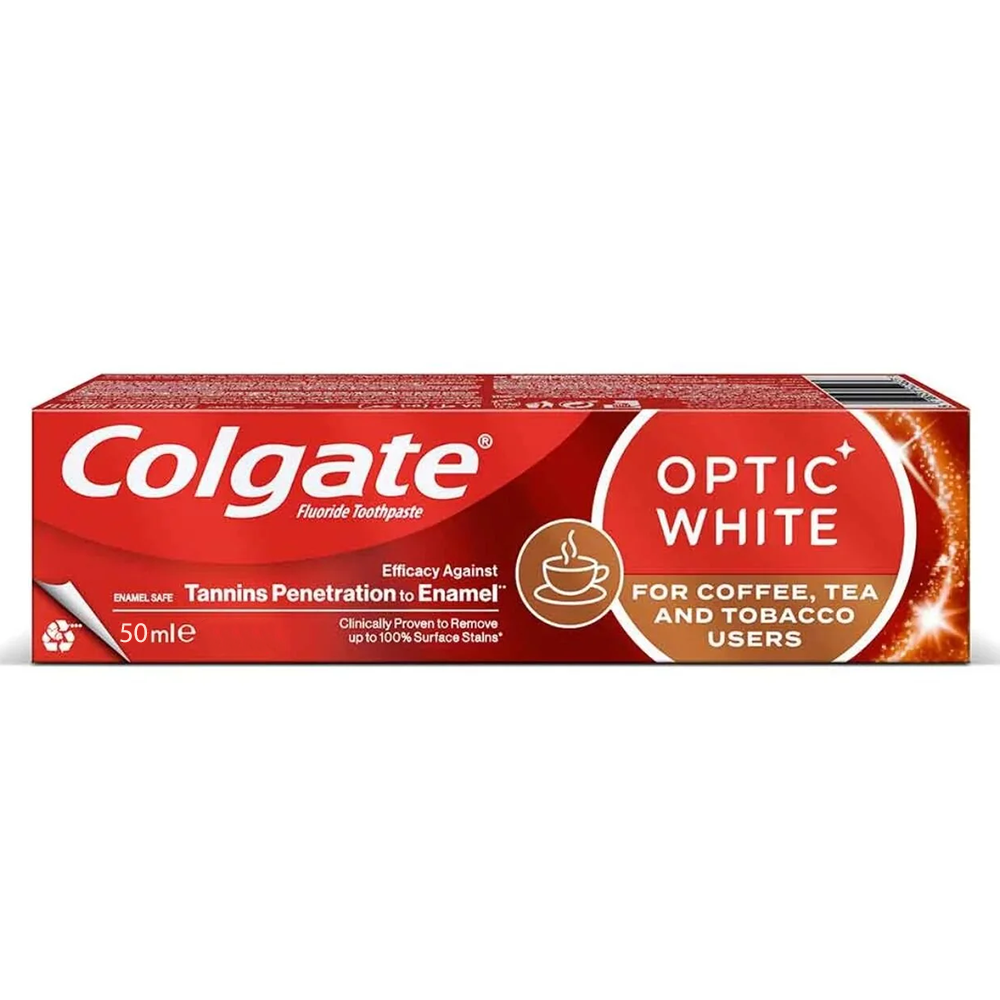 Colgate Diş Macunu Optik White 50 Ml Kahve, Çay ve Tütün Kullananlar için