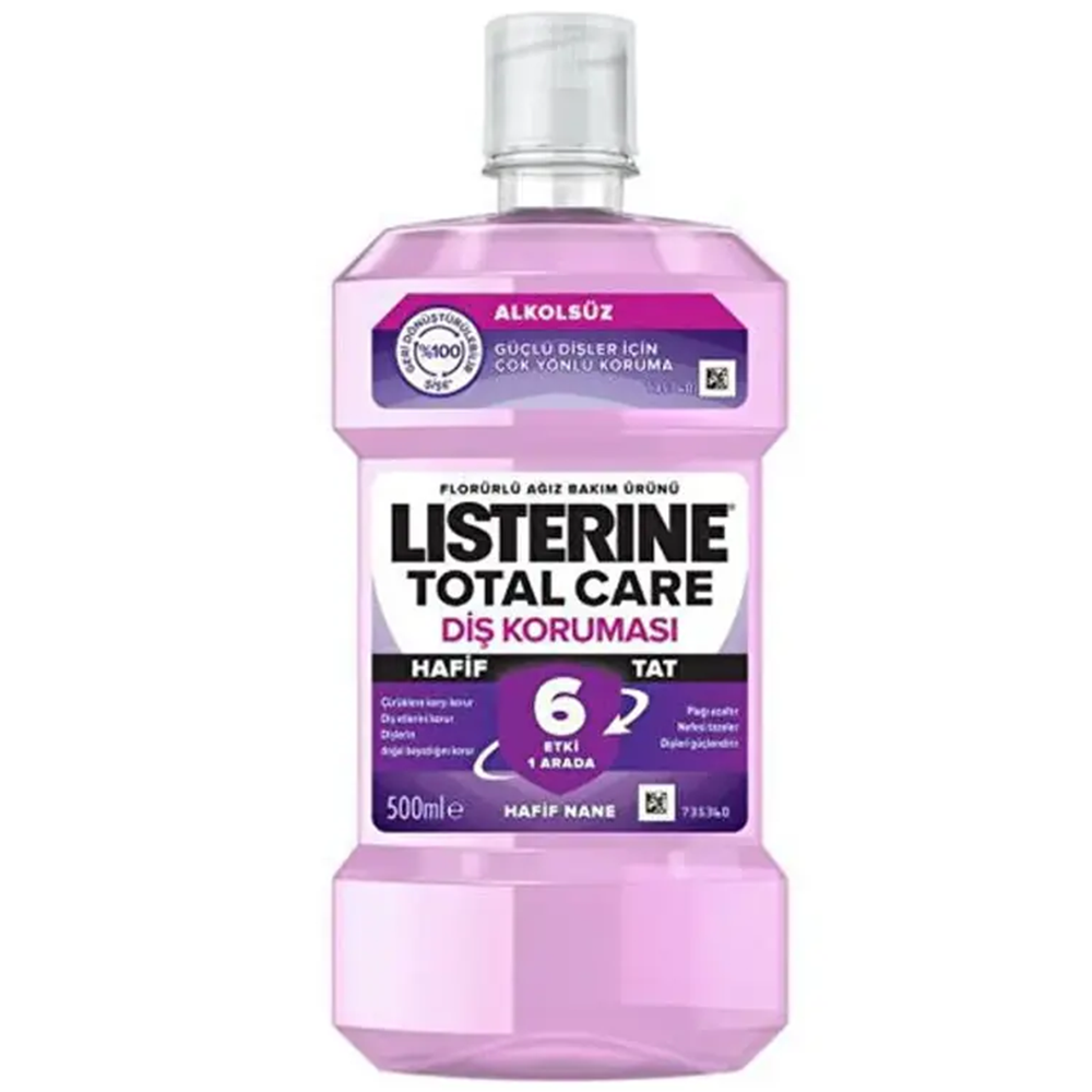 Listerine 500 Ml Total Care Diş Koruması Alkolsüz (Mor) Ağız Bakım Suyu