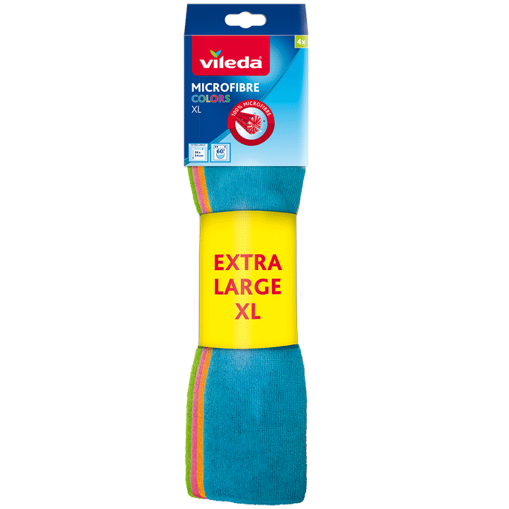 Vileda Mikrofiber Colors Temizlik Bezi Xl 4Lü Bandrollü