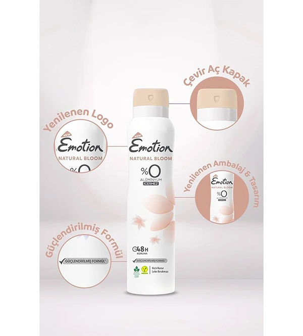 Emotion Deodorant Naturel Bloom 150 ml Kadın Sprey Deodorant