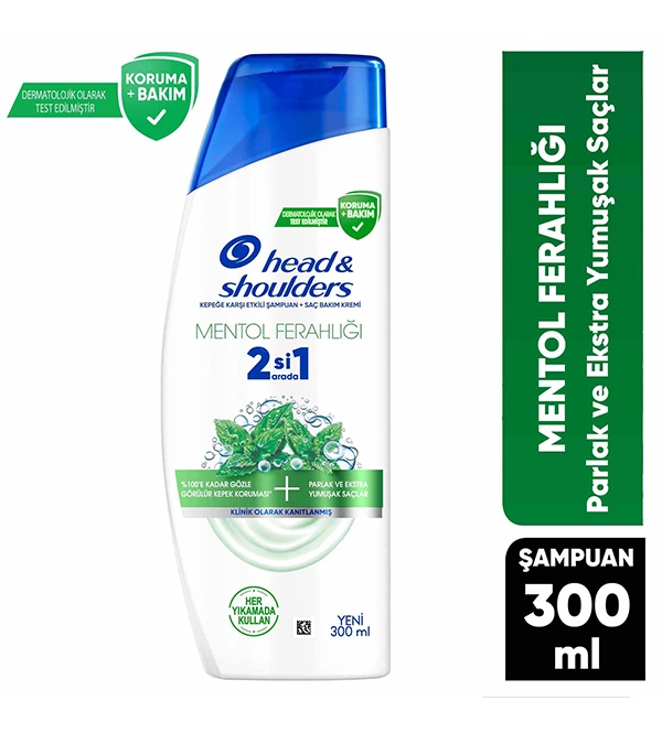 Head&Shoulders Şampuan Mentol Ferahlığı 2 Si 1 Arada 300 Ml