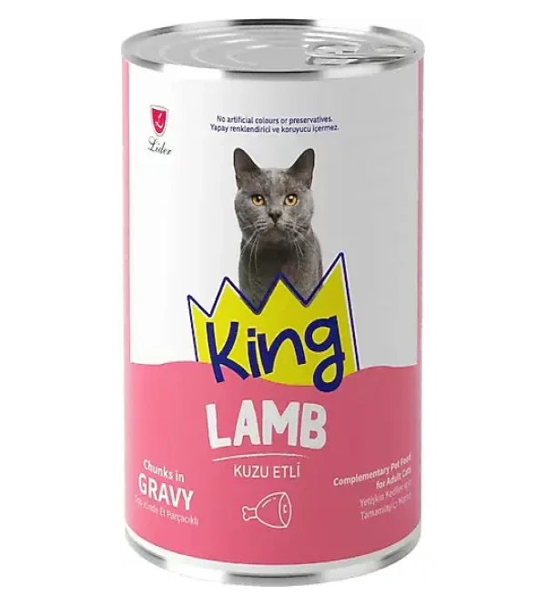 King Konserve Yetişkin Kedi Kuzu Etli 400 Gr