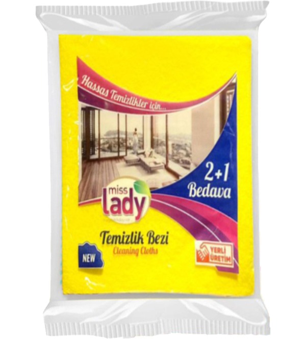 Miss Lady Sarı Temizlik Bezi 3 Lü