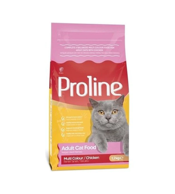 Proline Kedi Maması 1,2 Kg Renkli Taneli Tavuklu