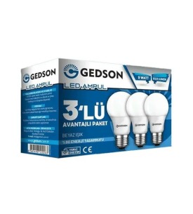 Gedson Led Ampul 9 W 3 Lü Paket Beyaz
