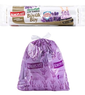 Koroplast Çöp Tor. Büzgülü Büyük Boy Lavanta