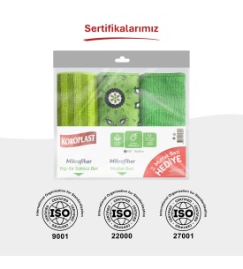Koroplast Mikrofiber Tem. Bezi 3'Lü Eko Paket-1