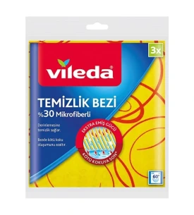 Vileda Sarı Tem. Bezi 3 Lü (%30 Mikrofiberli)