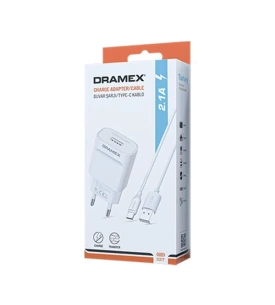 DRAMEX D21T 2.1A TYPE-C ŞARJ KABLO+ADAPTÖR