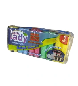 Miss Lady Bulaşık Süngeri 5 Li Oluklu