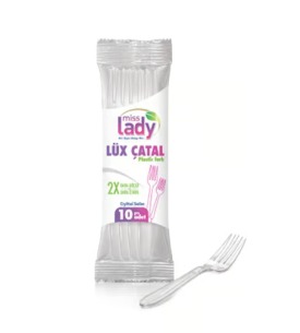 Miss Lady Plastik Çatal 10 Lu Lüks