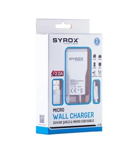 SYROX J15 2.1A MİKRO ŞARJ KABLO+ADAPTÖR