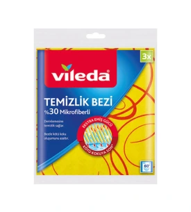 Vileda Sarı Tem. Bezi 3 Lü (%30 Mikrofiberli)