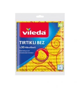 Vileda Sarı Tem. Bezi 4 Lü Tırtıklı (%30 Mikrofiberli)